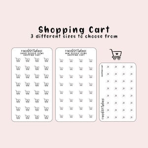 ショッピングカート - 紙のプランナー用の手描きアイコンステッカー