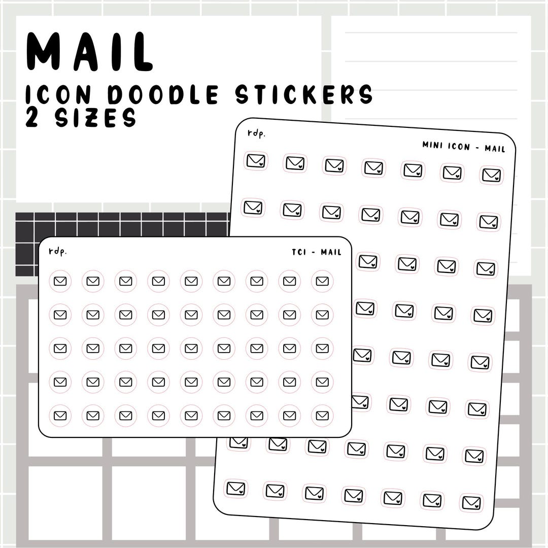 Mail - Hand Drawn Icon Stickers for Your Paper Planner - Etsy