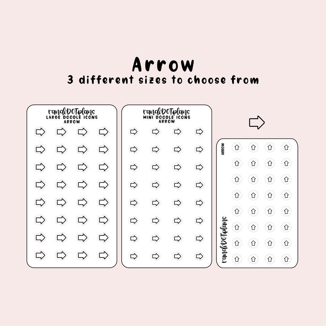 Arrow Hand Drawn Icon Stickers for Your Paper Planner - Etsy Canada