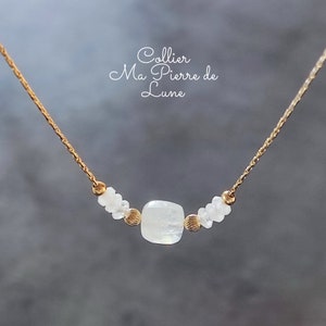 Moonstone necklace Birthstone- June- gold filled 14k- gift idea woman- natural stone necklace-lithotherapy