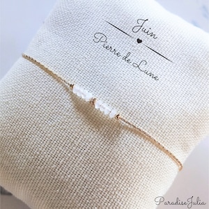June Birthstone Bracelet, Moonstone, 14k gold Filled - natural stone - personalized gift idea - lithotherapy bracelet