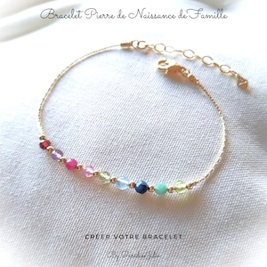 Family Birthstone Bracelet • Personalized Bracelet • Custom Made • Personalized Mom Jewelry • Gold Filled • Friendship
