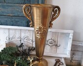 elegant funnel-shaped vase with lilies applique cup vintage