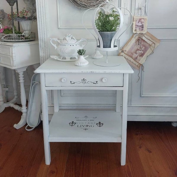 old side table with drawer in shabby chic * French and shabby