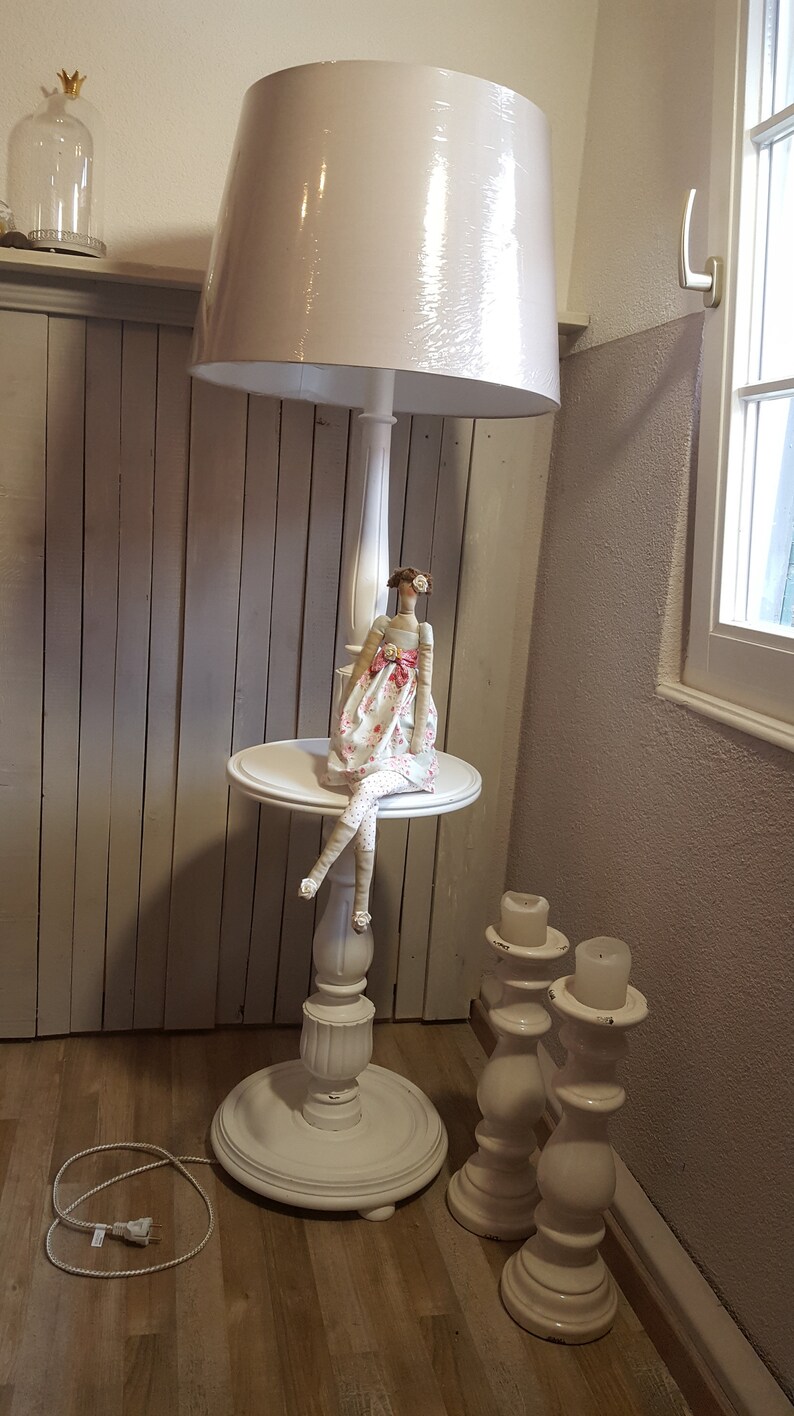 Shabby Chic Floor Lamp White