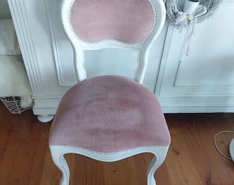 elegante louis philippe stoel * shabby chic stoel * gestoffeerd * oud roze