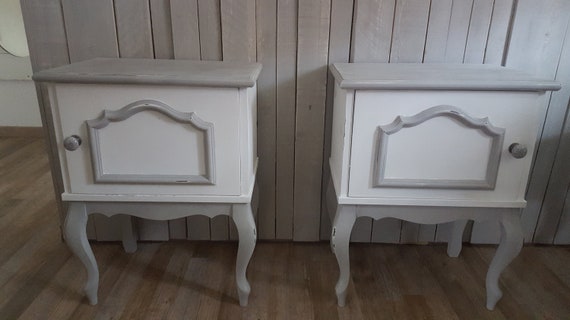 2 Bedside Tables Country Style Dressers Etsy