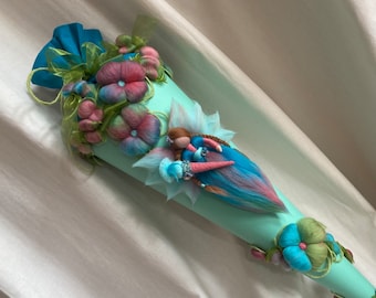 School cone school cone fairy mint turquoise Waldorf Art