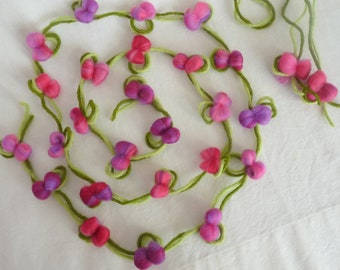 Flower garland set for the school cone felted flower tendril