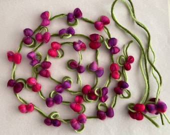 Flower garland set for the school cone felted flower tendril