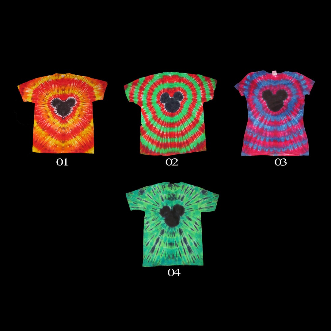 Mickey Mouse Tie Dyes Custom Made Tie Dye Made to Order Tie Etsy