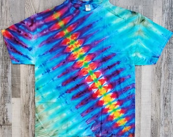 Ice Tie Dye T-shirt, Striped Tie Dye shirt, Custom Made Tie Dye, Made to Order Tie Dye, Massachusetts Made Tie Dye Clothing