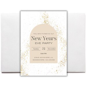 New Year&#39;s Eve Party Invitation Template: Editable Canva Card (Digital Download)