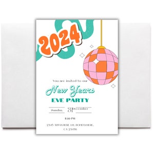 Neujahrspartyeinladung, Feiertagspartyeinladungsvorlage, sofortiger Canva Download, bearbeitbare Weihnachtskarte, digitaler Download, druckbar