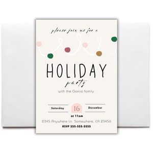 Editable Christmas Party Invitation Template: Canva Holiday Card (Digital Download)