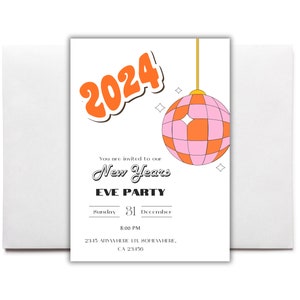 New Year&#39;s Eve Party Invitation Template: Editable Canva Card (Digital Download)