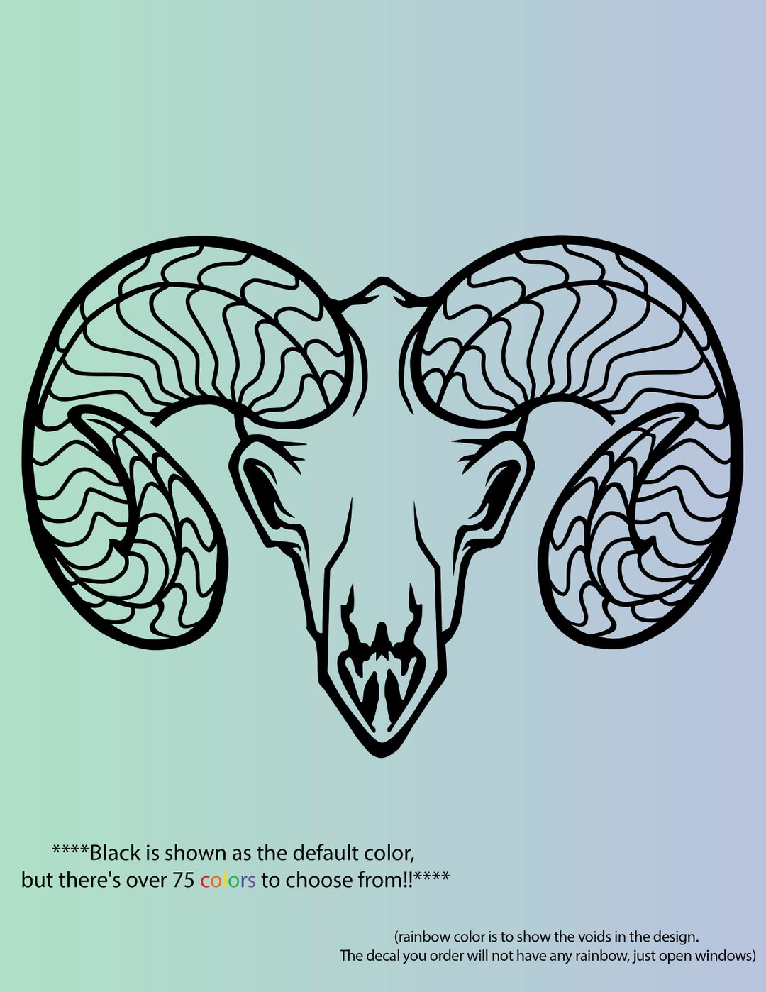 Skullbird: Ram Skull Decal - Etsy
