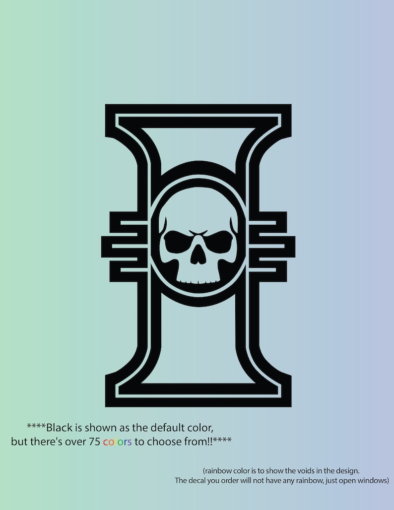 Warhammer 40k Cryptos Inquisition Skull Decal image 1