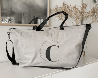Clinic Bag Personalized / Family Bag Personalized / Gift for Childbirth / Mommy Bag / Grey / Sustainable