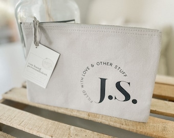 Cosmetic Bag Personalized Letter / Gift Bridesmaids / Gift Maid of Honor