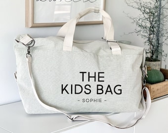 Travel bag for children personalized / XXL travel bag / kids bag personalized / gift for birth / beige