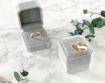 Ringbox Personalized / Casket Marriage Proposal / Ring Box Engagement Ring / Initials