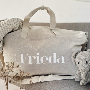 PRE-ORDER // Personalized Weekender / Baby Shower Gift / Newborn Gift / Mommy Bag / Beige