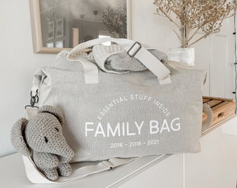 Personalized Hospital Bag / Personalized Family Bag / Baby Shower Gift / Mommy Bag / Beige