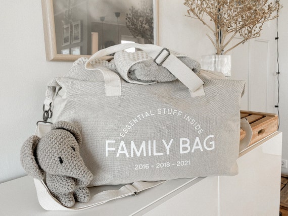 Kliniktasche Personalisiert / Family Bag Personalisiert / Geschenk zur Geburt / Mommy Bag / Beige