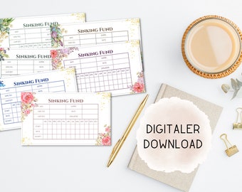 Digital Download Sinking Fund Tracker - German - for A6 and A5 - Financial Template - Budget Template - Budget Planner - PDF