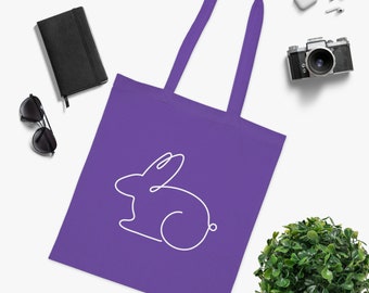 Baumwolltasche - Jutebeutel - Tragetasche - Einkaufsbeutel - Beutel - Tasche - 8 Farben - Lineart - Hase - Bunny - Ostern