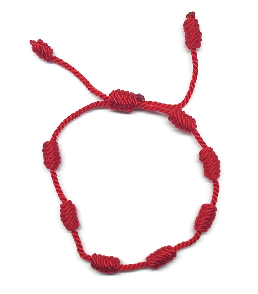 Kabbalah Bracelet 7 Knots of Red Thread Unisex Adjustable Eye ...