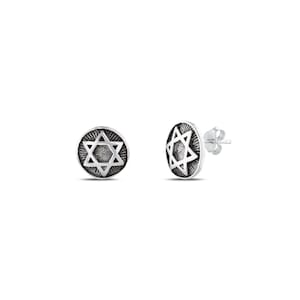 925 Sterling Silver Star of David Stud Earring