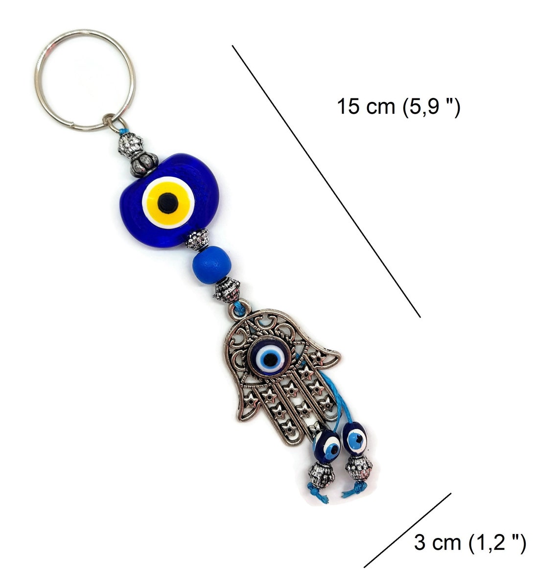Metal Evil Eye Keychain Car Ornament Classic Turkish Eye Etsy