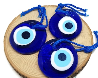 Glass Evil Eye Charm Beads, Turkish Nazar Boncuk, Wedding Favors, Table Decor (4cm)