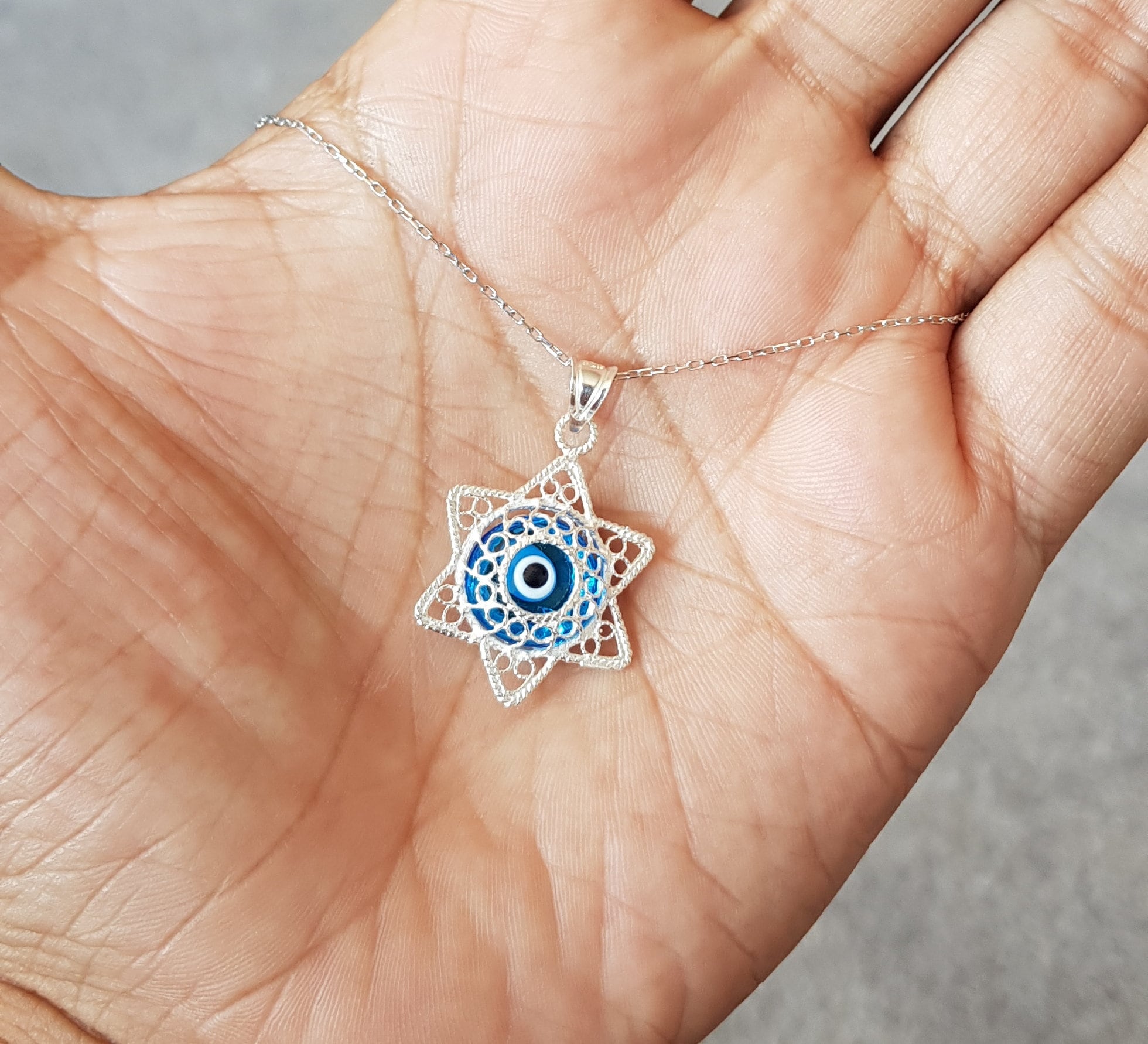 MYSTIC JEWELS - Occhio Turco con Jude per Case, Auto - Portafortuna