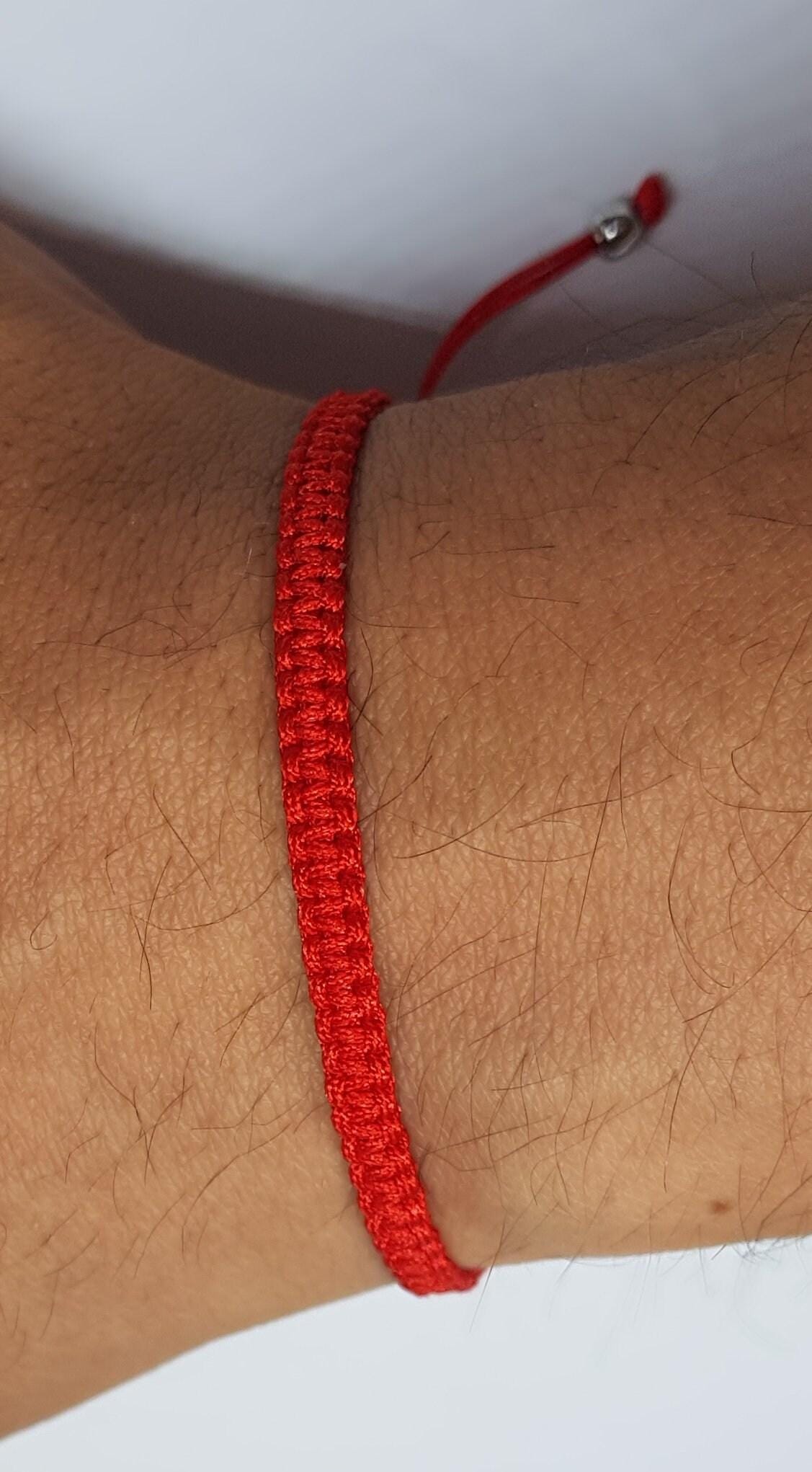 ARANA'S Bracciale Kabbalah Rosso Portafortuna - Macramè Regolabile Unisex In Nylon, Antiallergico