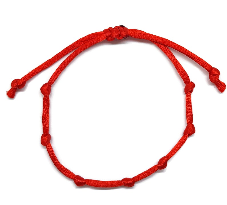 Kabbalah Bracelet Red Thread Cord 7 Knots Unisex - Etsy