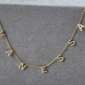 Personalised Initial Name Necklace - Silver or Silver Gold Plated - Spaced Letter Necklace - Name Jewelry - Personalized Gift