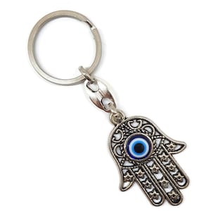 Metal Evil Eye Keychain - Classic - Turkish Eye - for your keys to hold and protect, blue eye, oriental keyring, nazar boncuk