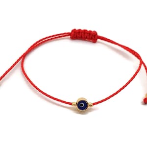 Classic Good Luck Turkish Eye Bracelet with Enameled with Turrning Evil Eye - Water Resistant 100% Handmade Knitted Macrome