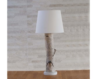 Handmade table lamp from birch wood