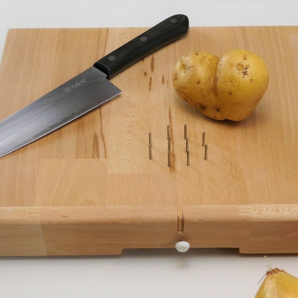 One-handed Cutting Board/Adaptive Kitchenware/Cooking Aid for disabled & elderly. Secure cutting surface, non-slip, non-spill, easy-to-use