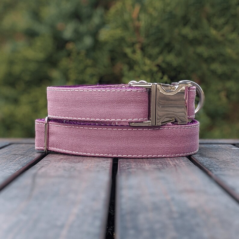 Lavender Dog Collar and Leash Set Purple Collar and Leash Etsy