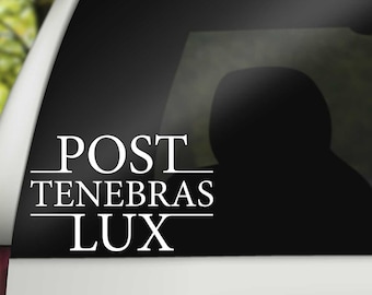 Post Tenebras Lux Car Decal, Reformed Theology
