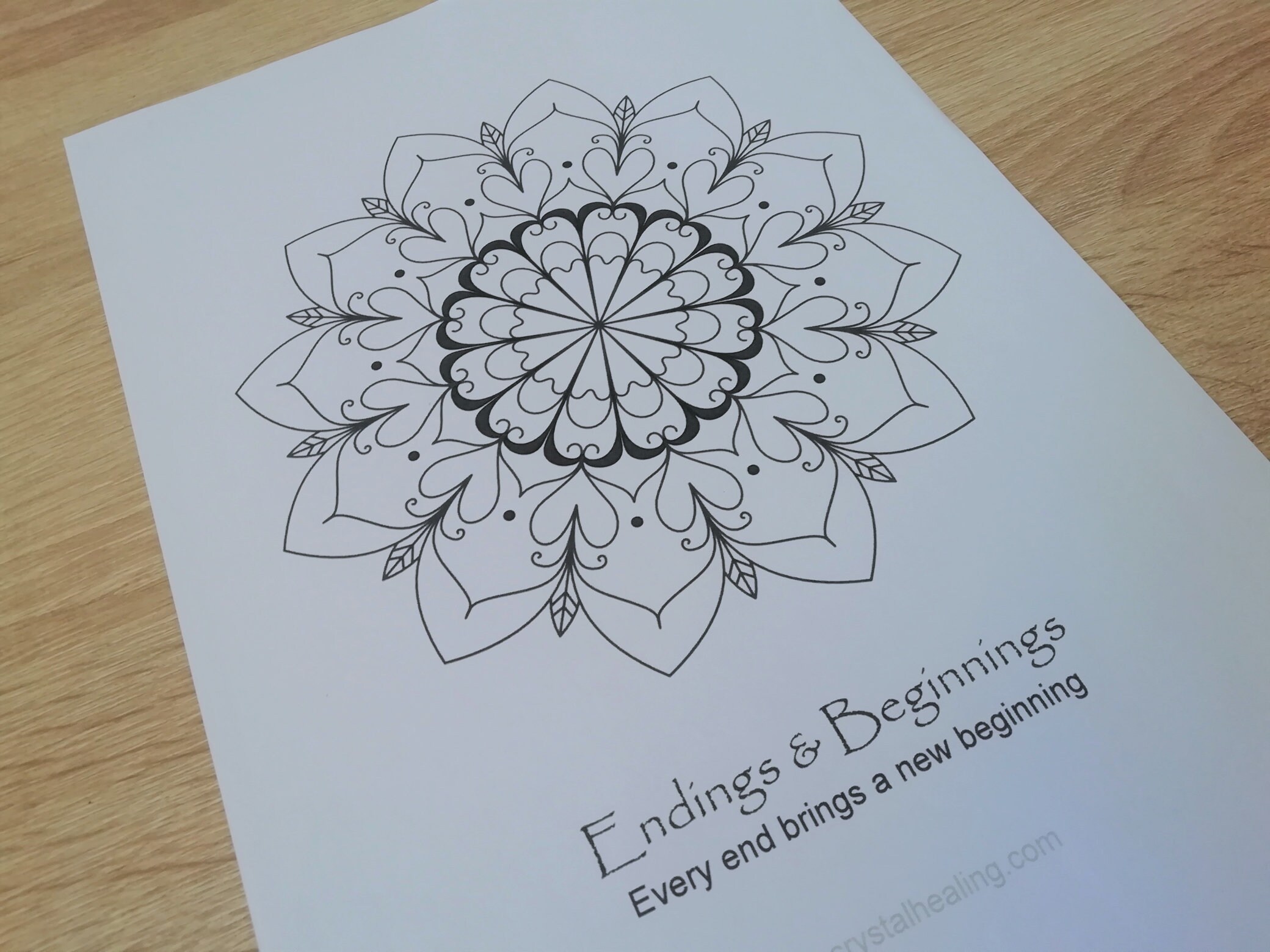 Endings and Beginnings Mandala Artwork Coloring Art Instant Digital ...