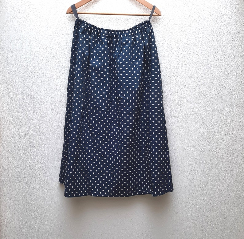 Swinging Skirt Used Rockabilly Vintage Skirt Polka Dots Polka Dot Navy and White Dots