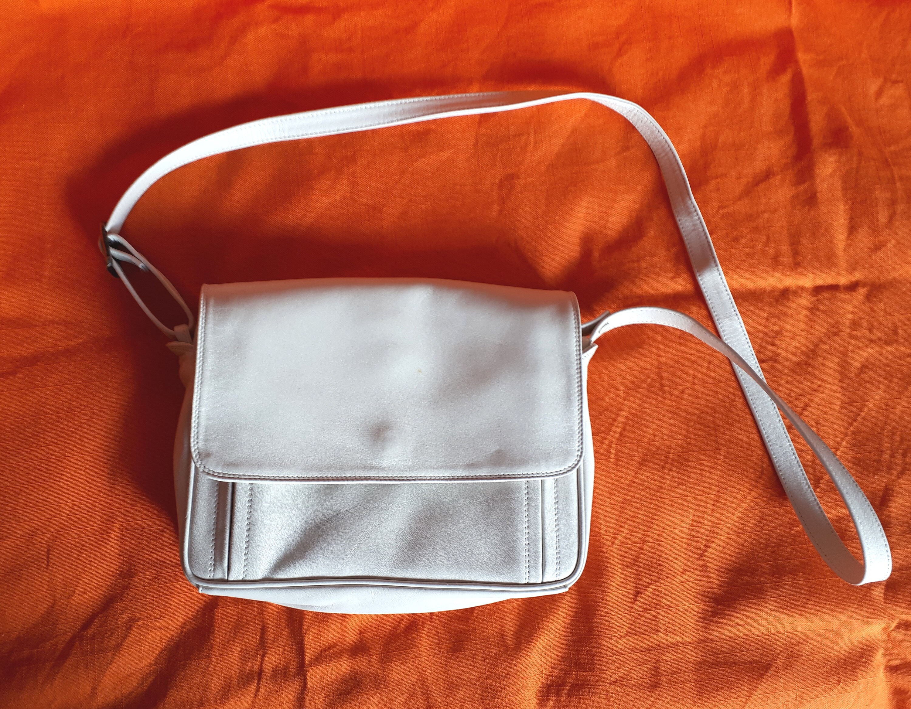 Vintage Handtasche Leder schlichte weiße Umhängetasche | Etsy