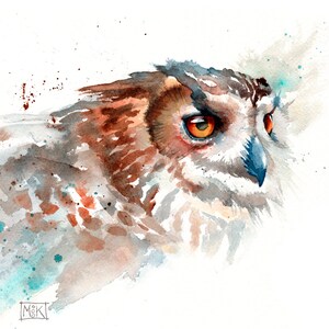 Owl Print Watercolor, Owl Decor, Gift for Owl Lover