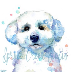 Bichon Frise Print, Dog Lover Gift, Bichon Lover Gift, Watercolor animal